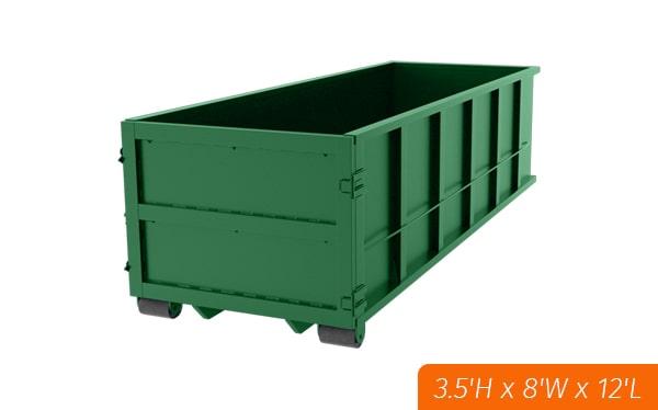 10 yard dumpsters can be delivered and picked up at the customer's location